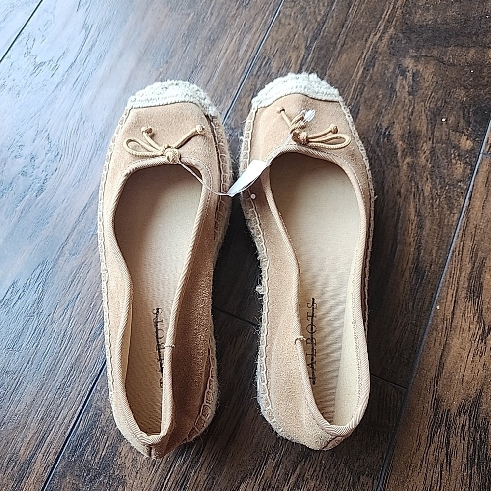 Talbots Quinn Suede Platform Espadrilles Tan Color In Size 5